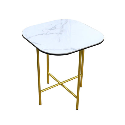 22" White And Gold Ceramic And Metal Square End Table HomeRoots