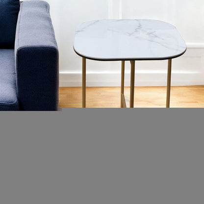 22" White And Gold Ceramic And Metal Square End Table HomeRoots