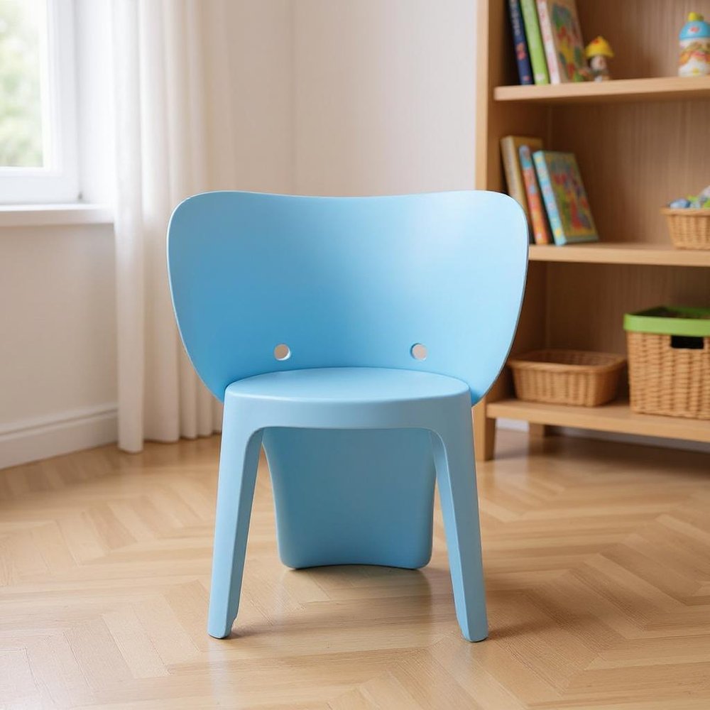 Set Of Four Blue Heavy Duty Plastic Juvenile Chairs HomeRoots
