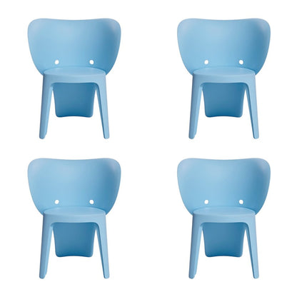 Set Of Four Blue Heavy Duty Plastic Juvenile Chairs HomeRoots