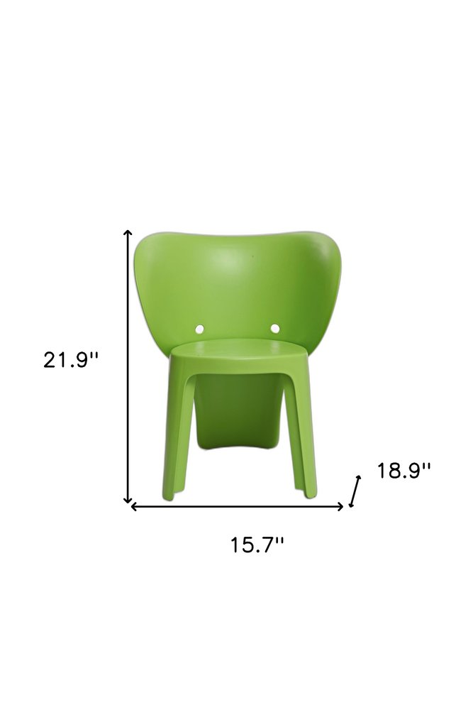 Set Of Four Green Heavy Duty Plastic Juvenile Chairs HomeRoots
