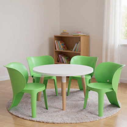 Set Of Four Green Heavy Duty Plastic Juvenile Chairs HomeRoots