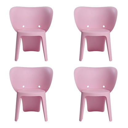 Set Of Four Pink Heavy Duty Plastic Juvenile Chairs HomeRoots