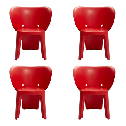 Set Of Four Red Heavy Duty Plastic Juvenile Chairs HomeRoots