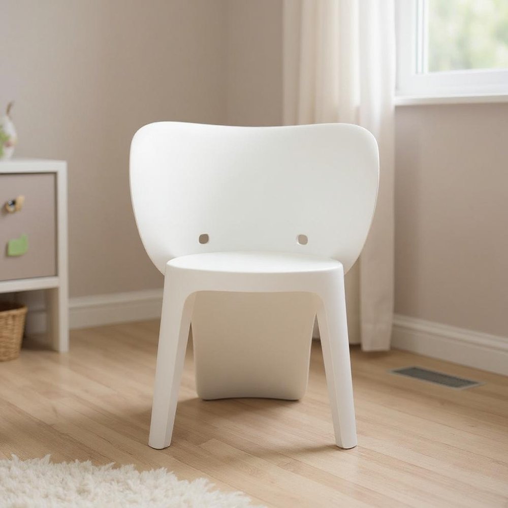 Set Of Four White Heavy Duty Plastic Juvenile Chairs HomeRoots