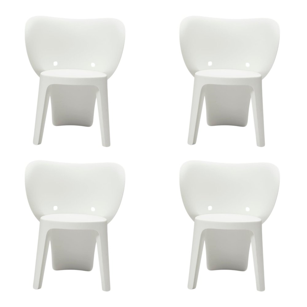 Set Of Four White Heavy Duty Plastic Juvenile Chairs HomeRoots
