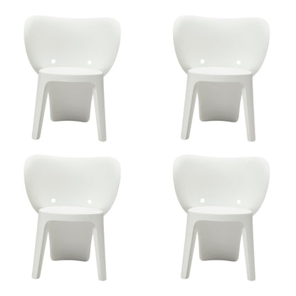 Set Of Four White Heavy Duty Plastic Juvenile Chairs HomeRoots