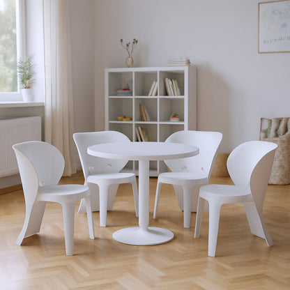 Set Of Four White Heavy Duty Plastic Juvenile Chairs HomeRoots