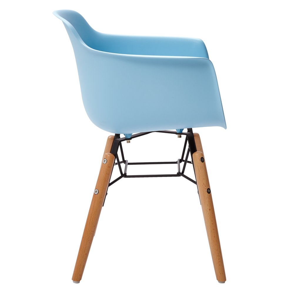 Set Of Four Blue And Brown Heavy Duty Plastic And Wood Juvenile Side Chairs HomeRoots