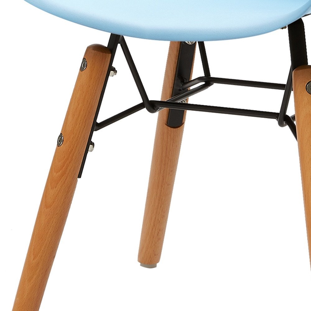 Set Of Four Blue And Brown Heavy Duty Plastic And Wood Juvenile Side Chairs HomeRoots