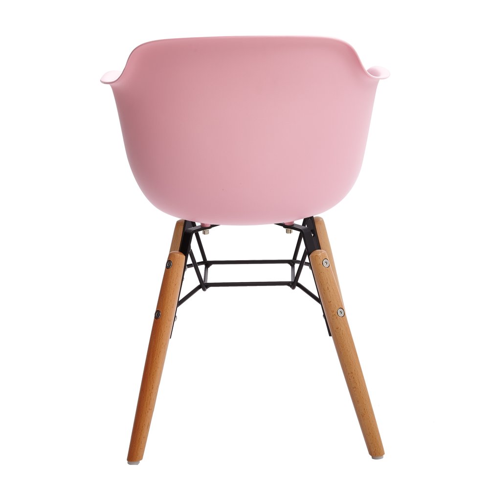 Set Of Four Pink And Brown Heavy Duty Plastic And Wood Juvenile Side Chairs HomeRoots