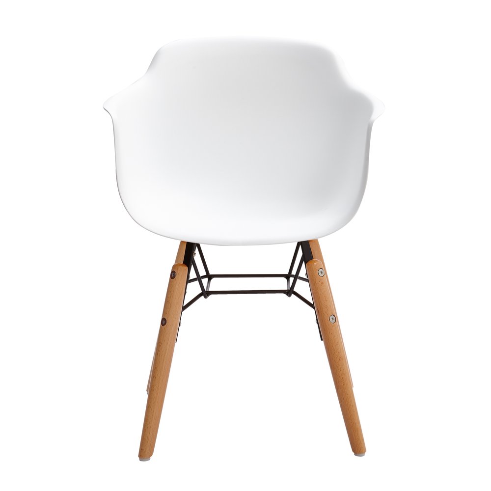 Set Of Four White And Brown Heavy Duty Plastic And Wood Juvenile Side Chairs HomeRoots