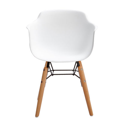 Set Of Four White And Brown Heavy Duty Plastic And Wood Juvenile Side Chairs HomeRoots
