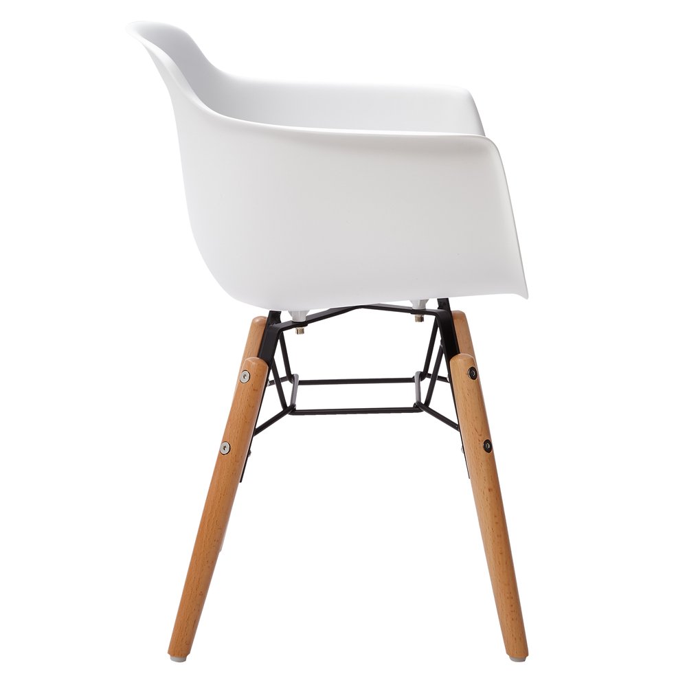 Set Of Four White And Brown Heavy Duty Plastic And Wood Juvenile Side Chairs HomeRoots
