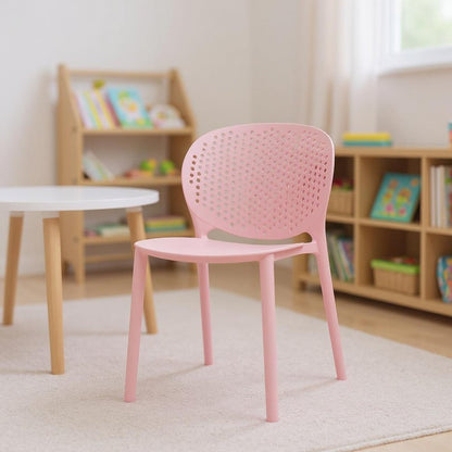 Set Of Four Pink Heavy Duty Plastic Juvenile Chairs HomeRoots