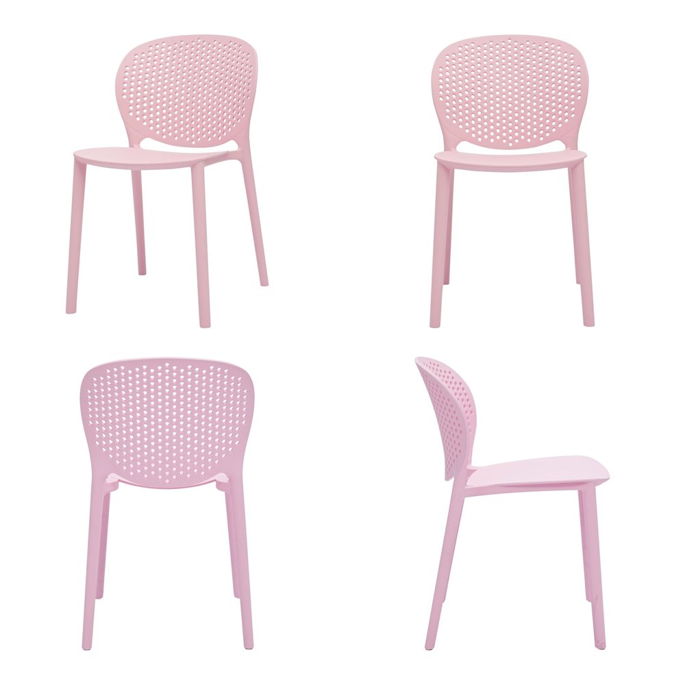 Set Of Four Pink Heavy Duty Plastic Juvenile Chairs HomeRoots