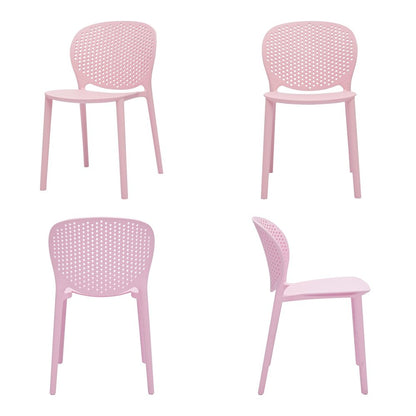 Set Of Four Pink Heavy Duty Plastic Juvenile Chairs HomeRoots