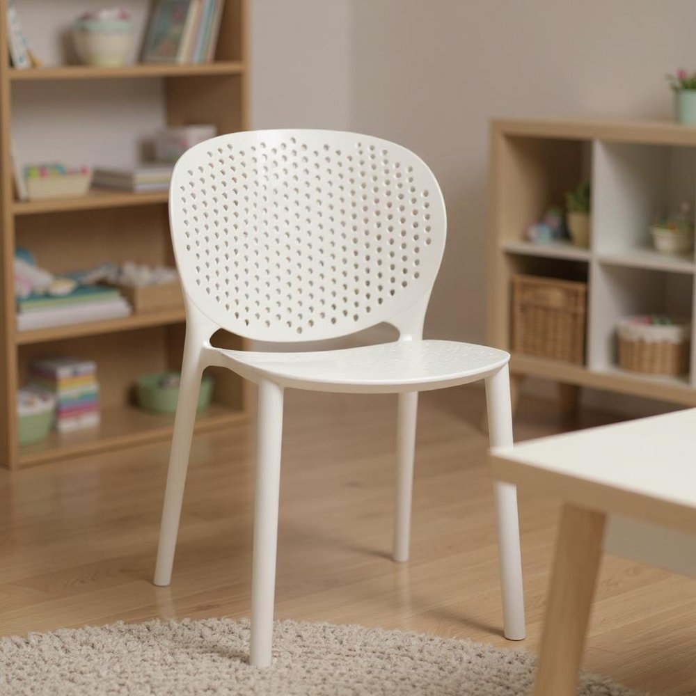 Set Of Four White Heavy Duty Plastic Juvenile Chairs HomeRoots