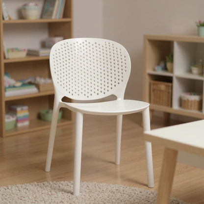 Set Of Four White Heavy Duty Plastic Juvenile Chairs HomeRoots