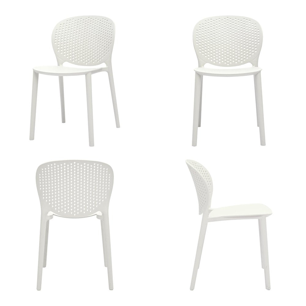Set Of Four White Heavy Duty Plastic Juvenile Chairs HomeRoots