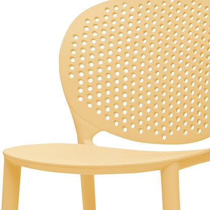 Set Of Four Yellow Heavy Duty Plastic Juvenile Chairs HomeRoots