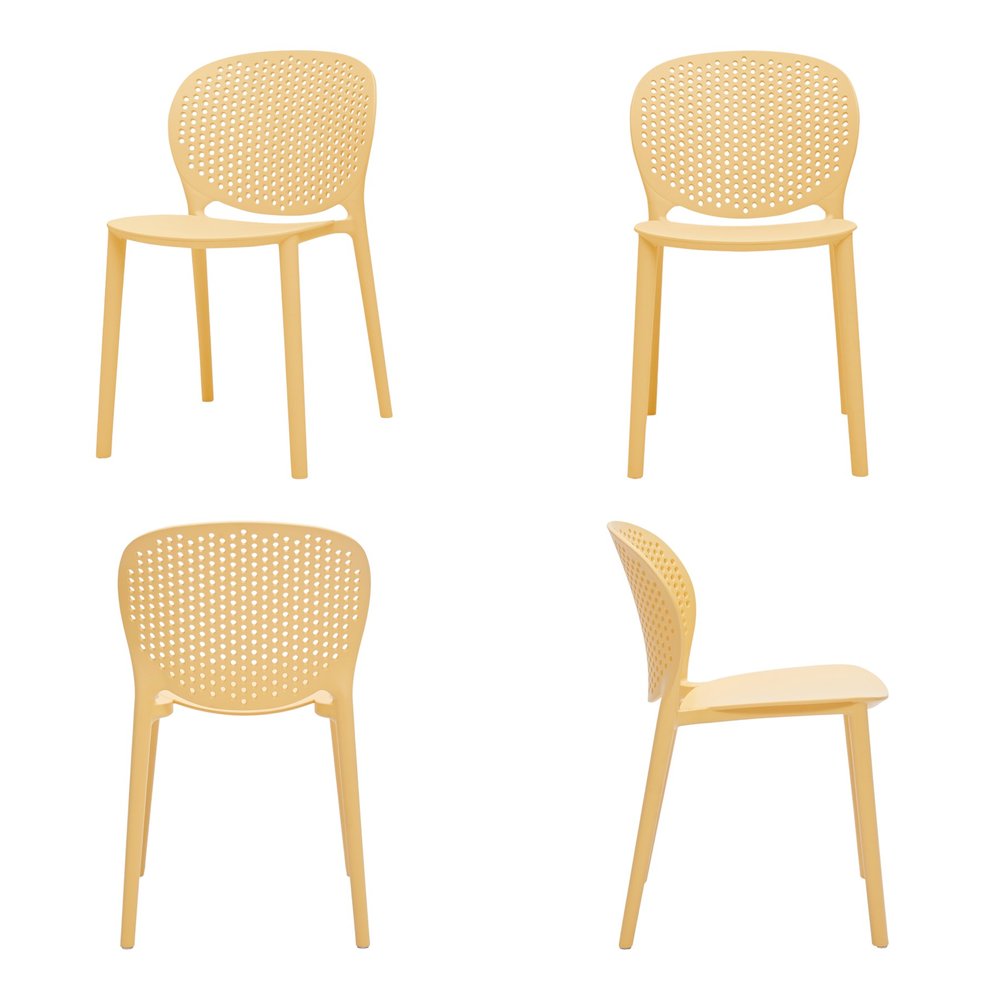 Set Of Four Yellow Heavy Duty Plastic Juvenile Chairs HomeRoots