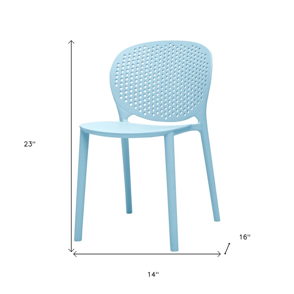 Set Of Four Aqua Blue Heavy Duty Plastic Juvenile Chairs HomeRoots