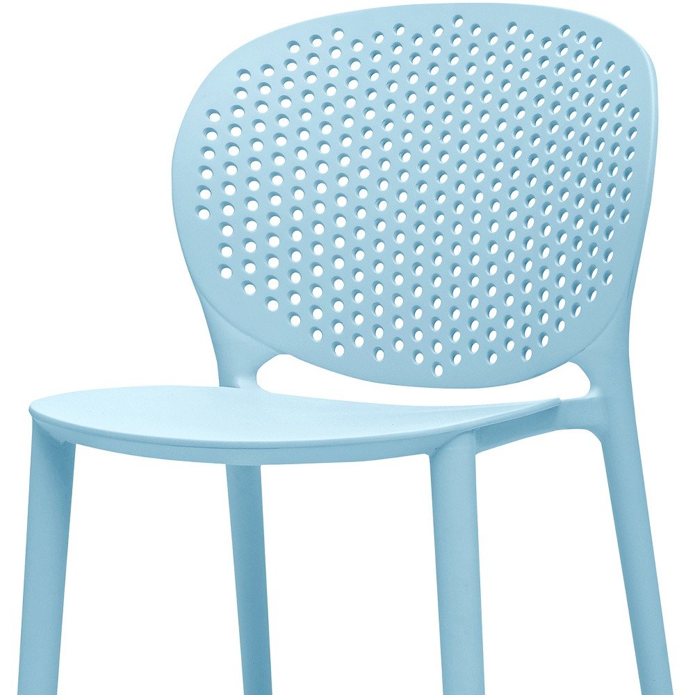 Set Of Four Aqua Blue Heavy Duty Plastic Juvenile Chairs HomeRoots