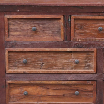 64" Brown Solid Wood Seven Drawer Double Dresser HomeRoots