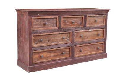 64" Brown Solid Wood Seven Drawer Double Dresser HomeRoots