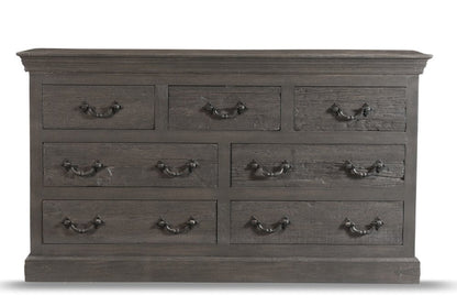 64" Brown Solid Wood Seven Drawer Double Dresser HomeRoots