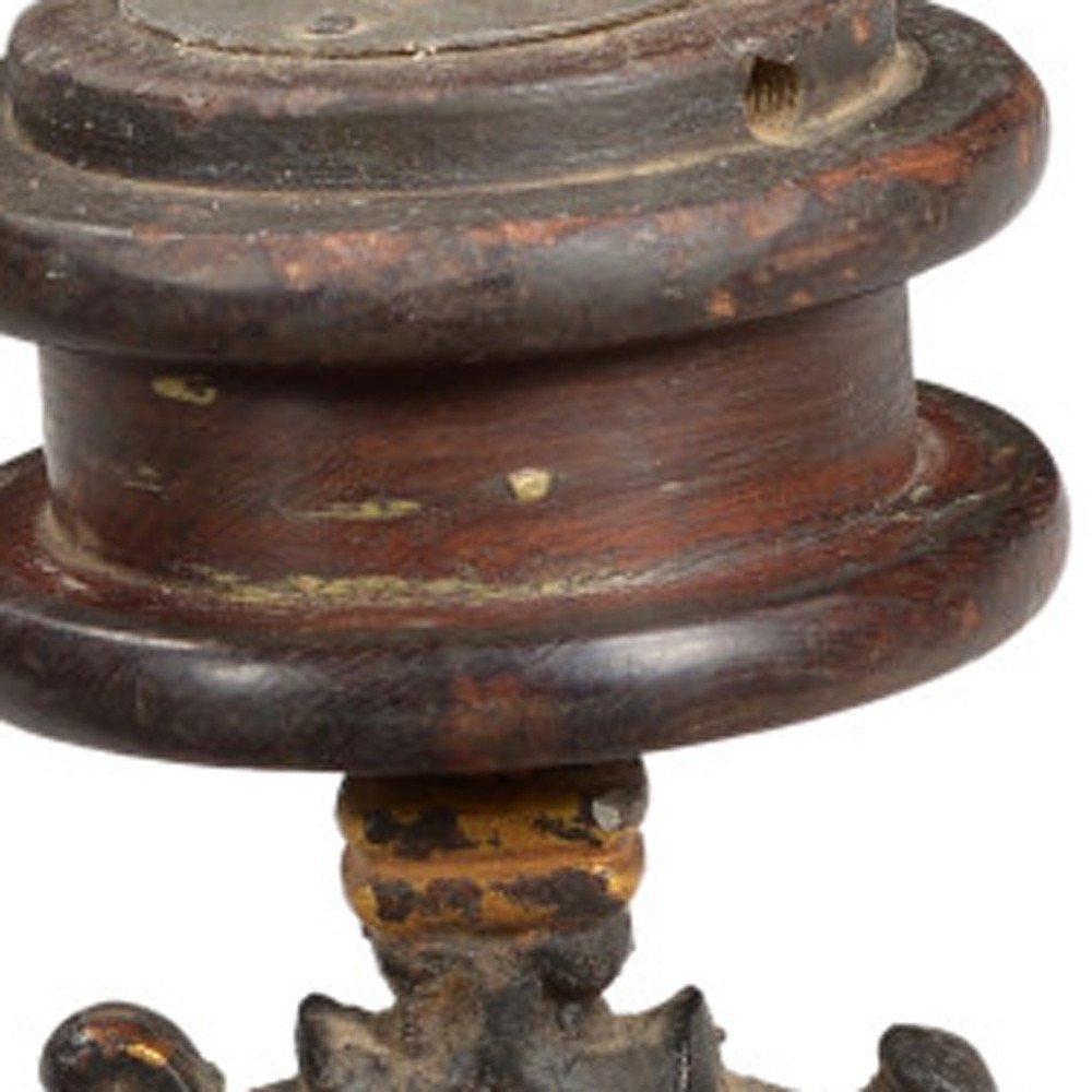 16" Black Distressed Floral Metal Tabletop Tealight Candle Holder HomeRoots