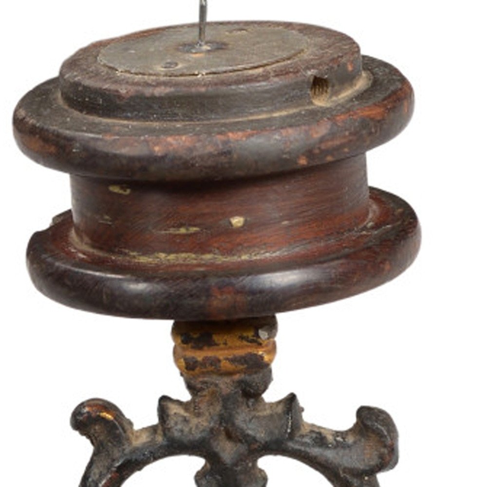 16" Black Distressed Floral Metal Tabletop Tealight Candle Holder HomeRoots