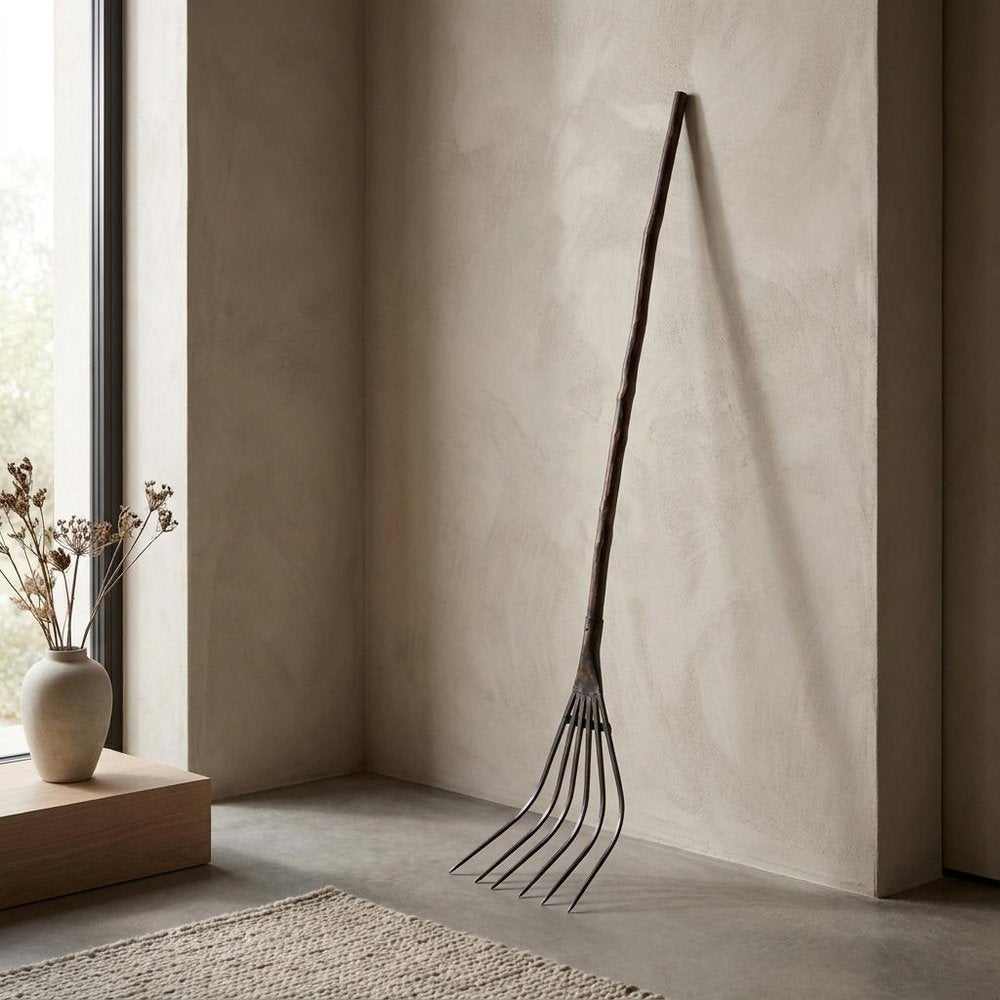 60" Brown And Black Wood And Metal Tabletop Sculpture HomeRoots
