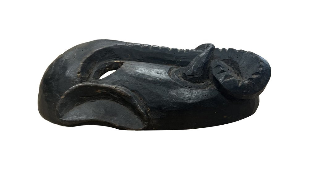 10" Black Solid Wood Decorative Mask Tabletop Sculpture HomeRoots