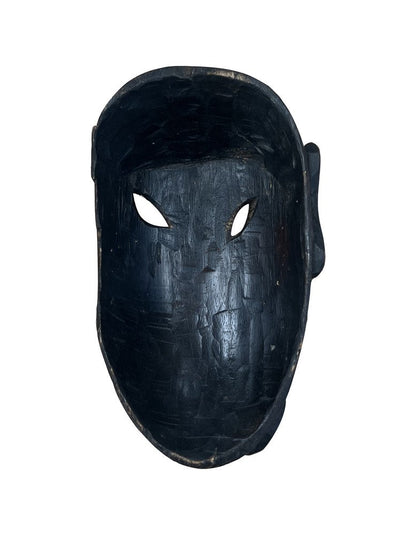 10" Black Solid Wood Decorative Mask Tabletop Sculpture HomeRoots