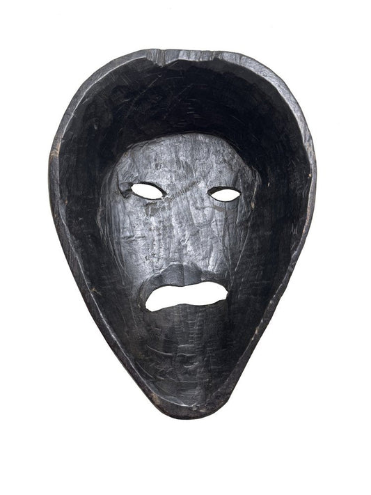 11" Black Solid Wood Decorative Mask Tabletop Sculpture HomeRoots