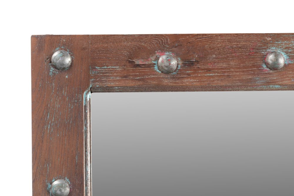 60" Wood Brown Rustic Solid Wood Window Pane Framed Accent Mirror HomeRoots