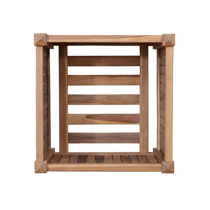 18" Natural Solid Wood Indoor Outdoor Square Planter Box HomeRoots