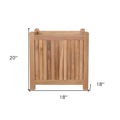 18" Natural Solid Wood Indoor Outdoor Square Planter Box HomeRoots