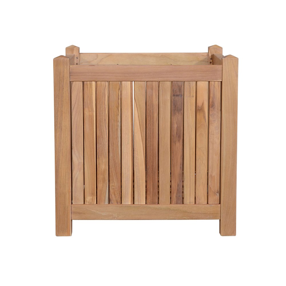18" Natural Solid Wood Indoor Outdoor Square Planter Box HomeRoots