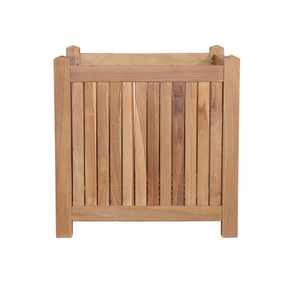 18" Natural Solid Wood Indoor Outdoor Square Planter Box HomeRoots