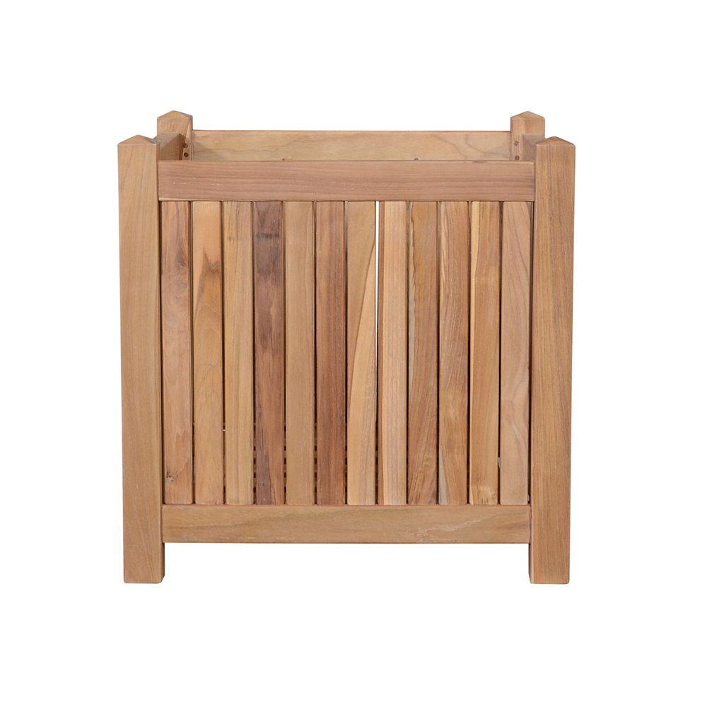 22" Natural Solid Wood Indoor Outdoor Square Planter Box HomeRoots