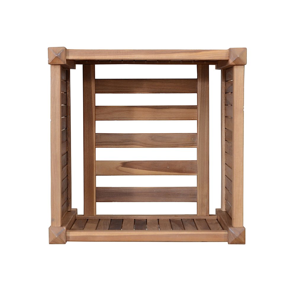 22" Natural Solid Wood Indoor Outdoor Square Planter Box HomeRoots