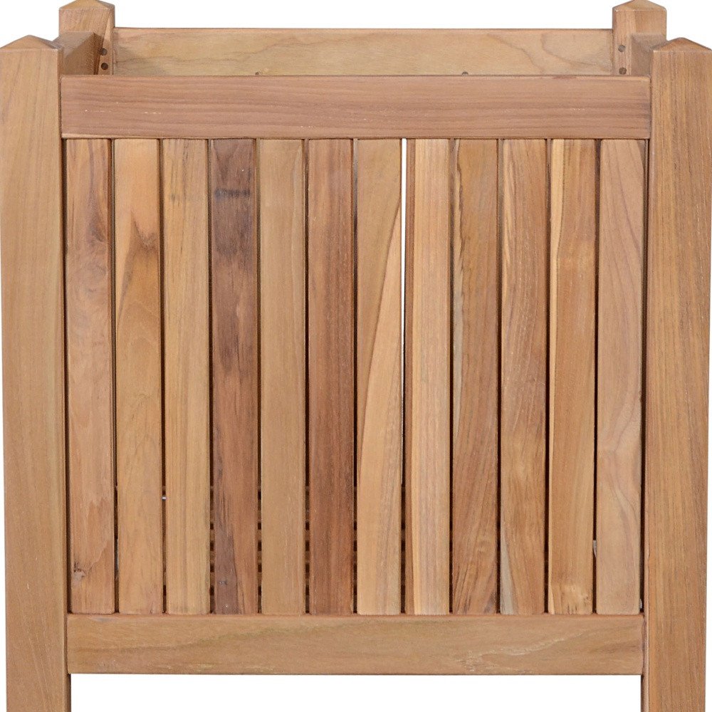 22" Natural Solid Wood Indoor Outdoor Square Planter Box HomeRoots