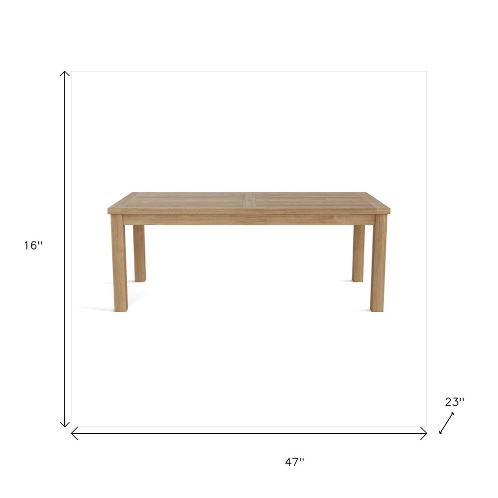 47" Natural Solid Wood Outdoor Coffee Table HomeRoots