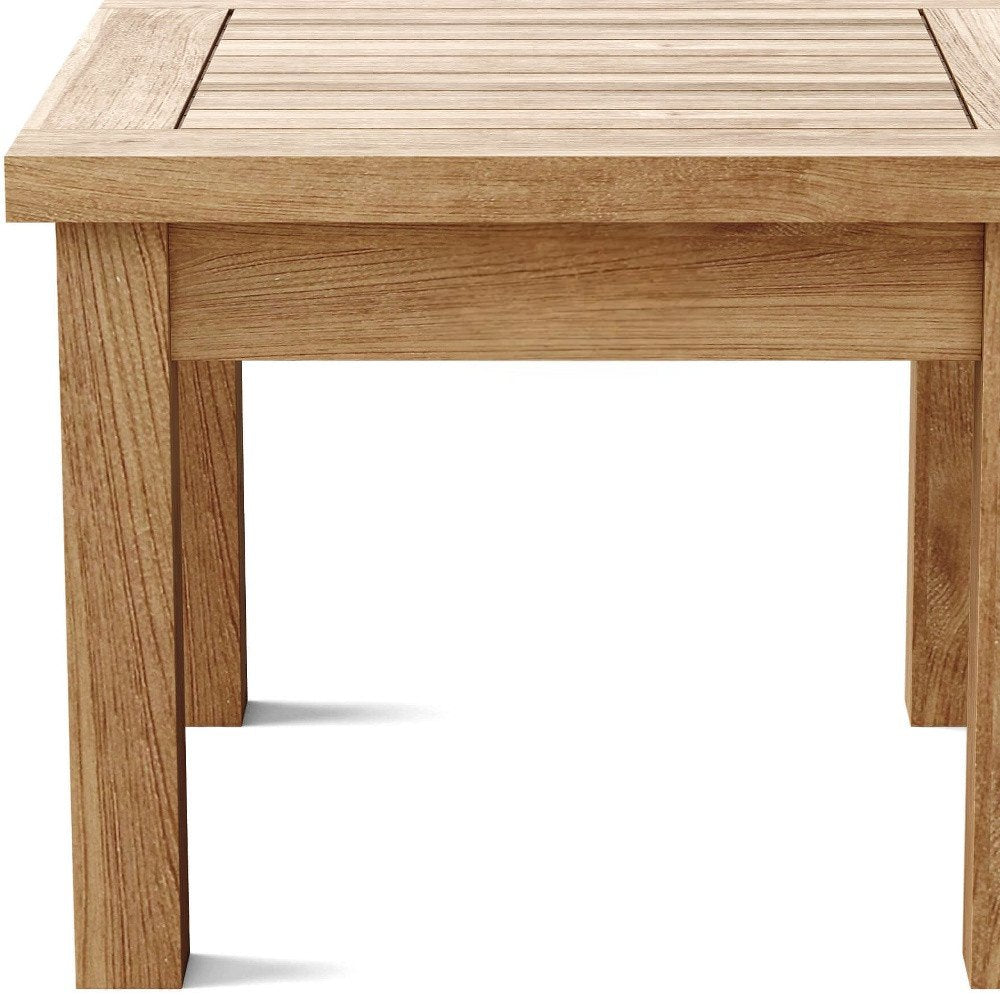 20" Natural Square Solid Wood Outdoor Side Table HomeRoots