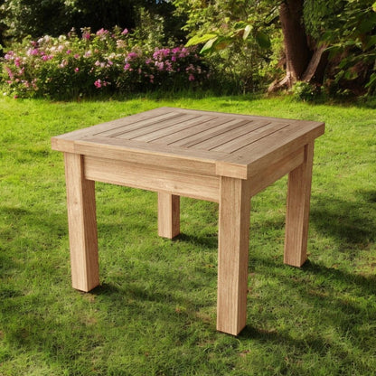 20" Natural Square Solid Wood Outdoor Side Table HomeRoots