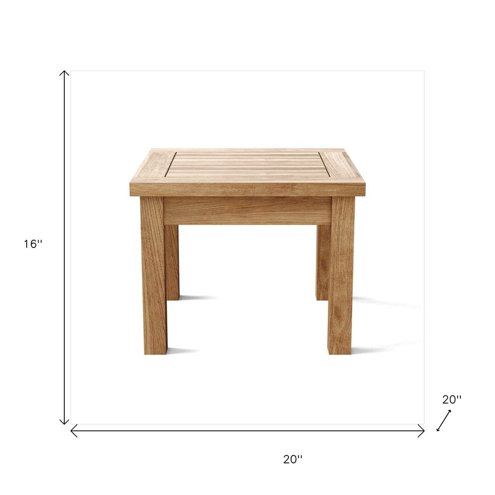 20" Natural Square Solid Wood Outdoor Side Table HomeRoots