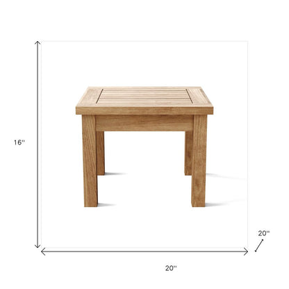 20" Natural Square Solid Wood Outdoor Side Table HomeRoots